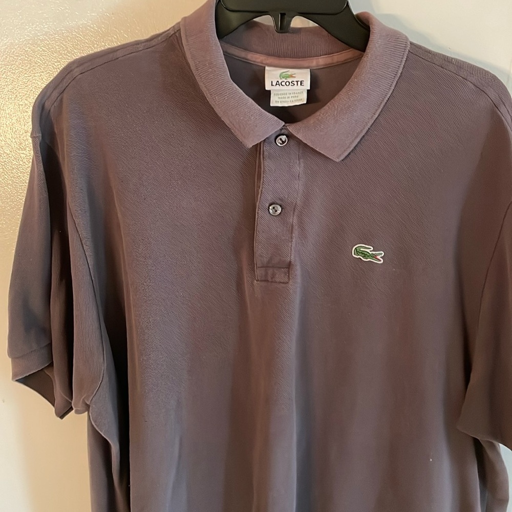 Lacoste polo gray size 7